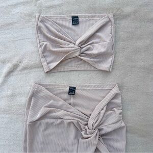 Ribbed Beachy Matching Skirt Set